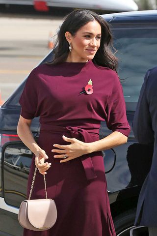 Meghan, Duchess of Sussex prepares to depart with Prince Harry for New Zealand from Sydney Airport on October 28, 2018Credit: RICK RYCROFT/POOL/AFP via Getty