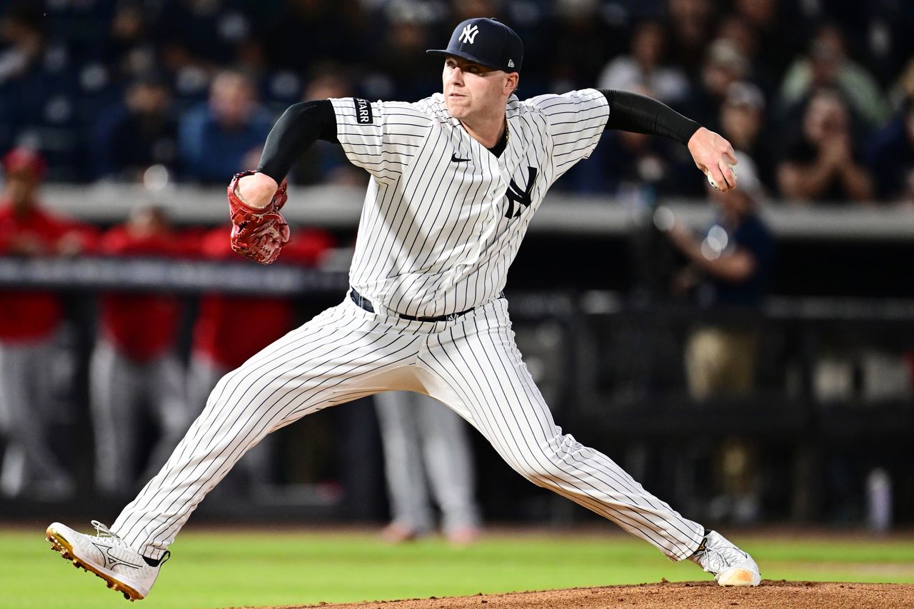 Ryan Weathers #40 of the New York Yankees pitchesCredit: Julio Aguilar/Getty