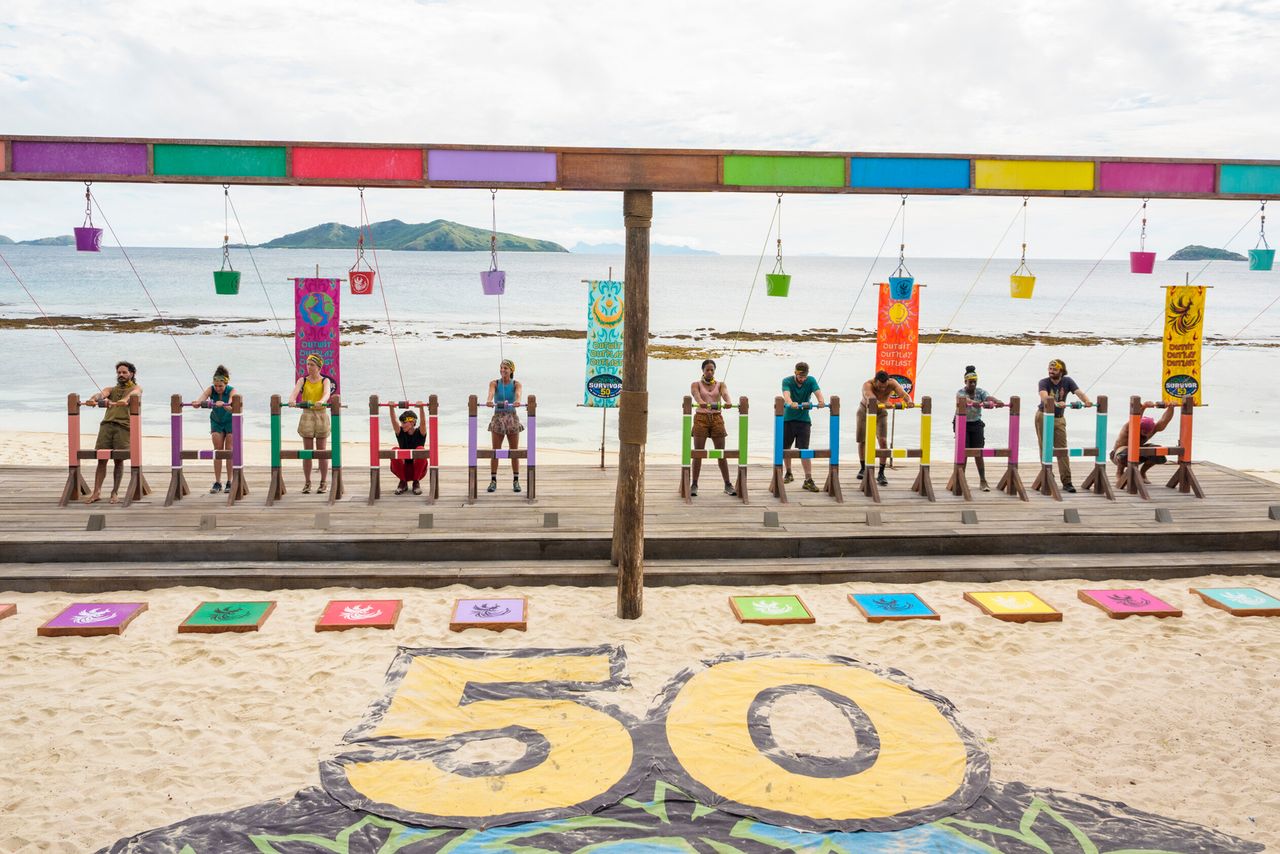 Survivor 50 contestants compete in a challengeCredit: Robert Voets/CBS
