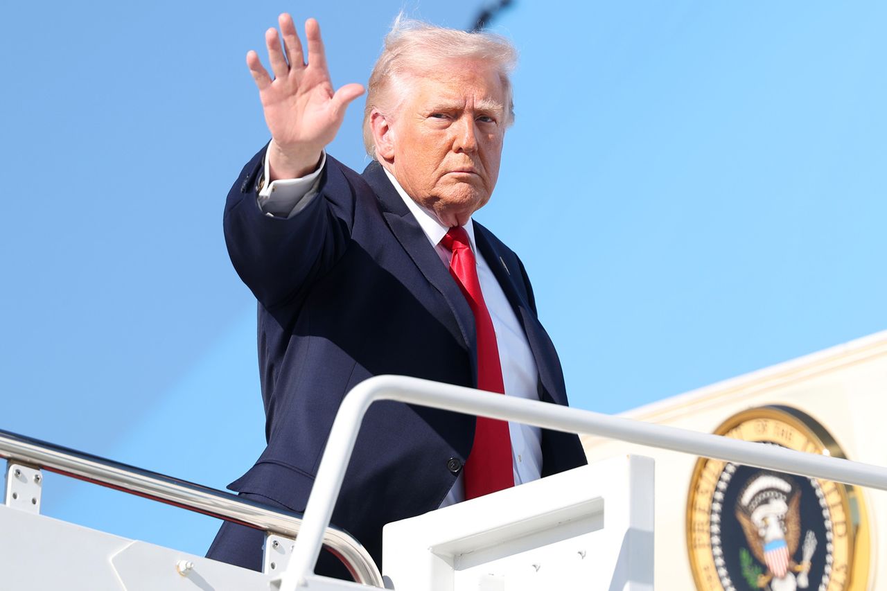 Donald Trump waving while boarding Air Force One Donald Trump in April 2026.Credit: Tasos Katopodis/Getty