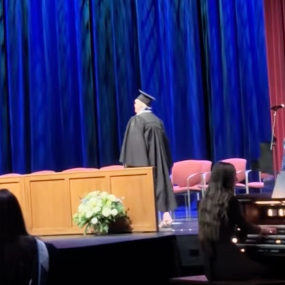 Raelene Page walking across the stageCredit: Taylor Page