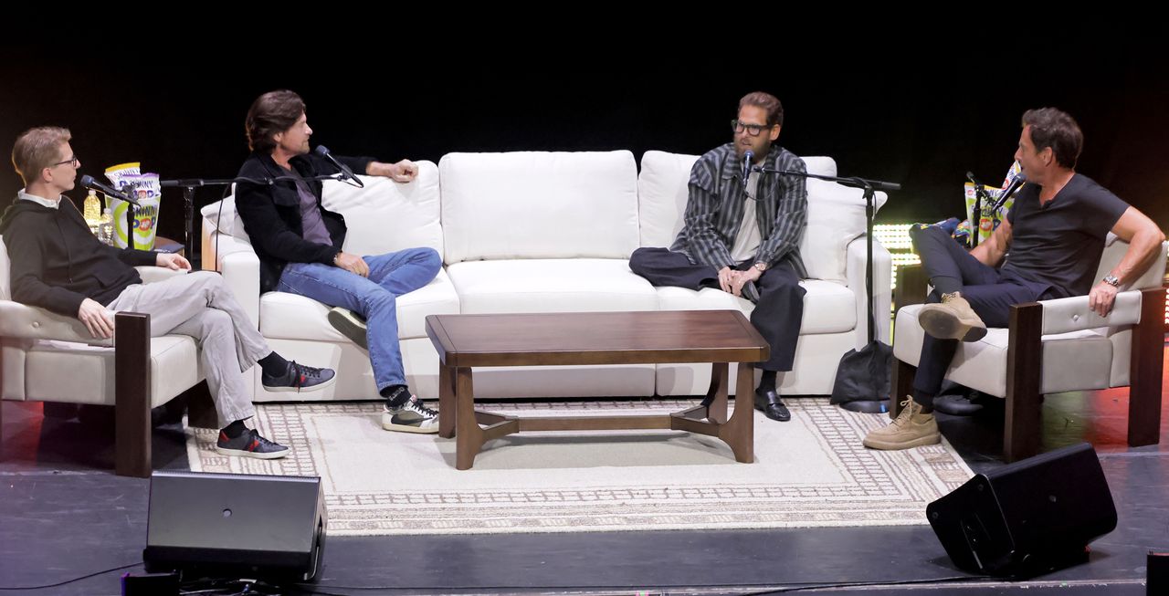 Sean Hayes, Jason Bateman, Jonah Hill and Will Arnett on April 25, 2026Credit: Rodin Eckenroth/Getty