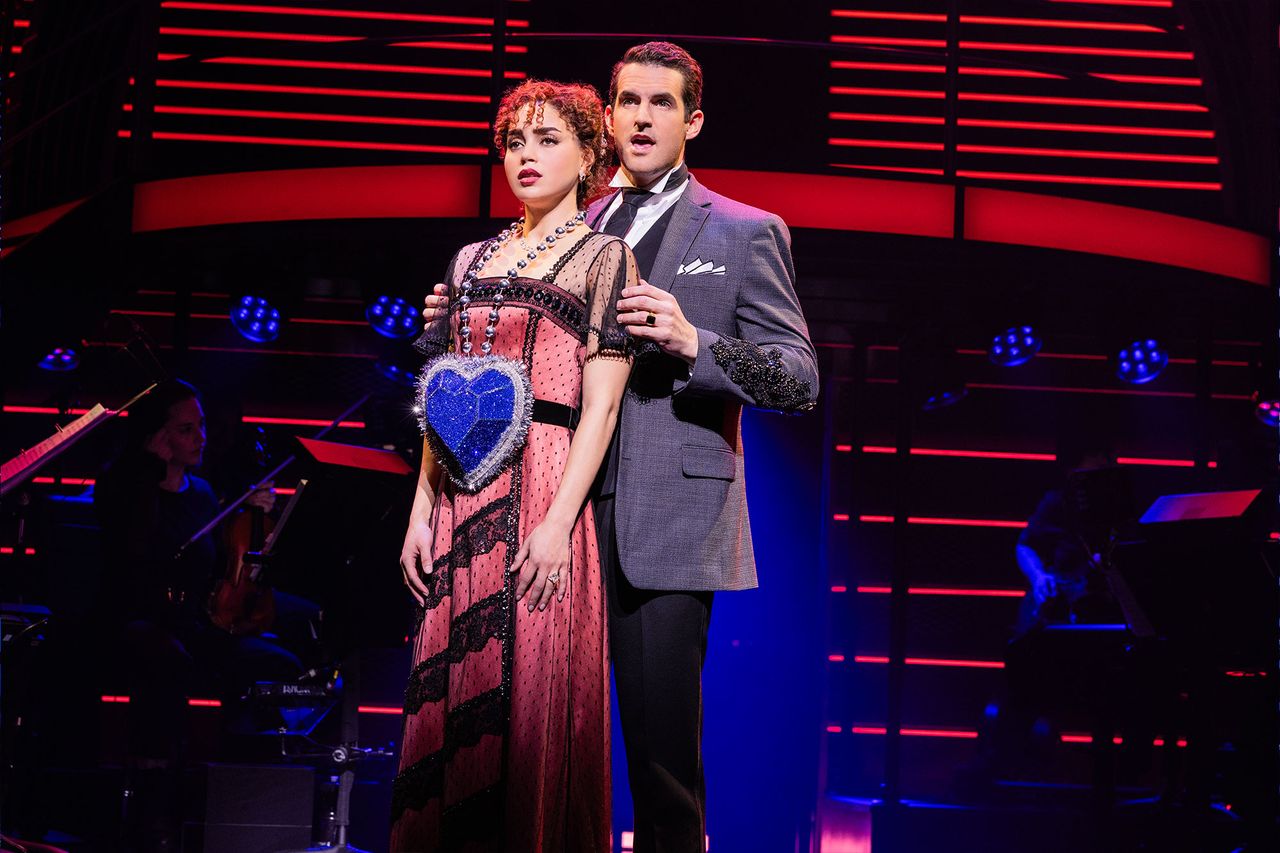 Melissa Barrera and John Riddle in 'Titanique' on BroadwayCredit: Evan Zimmerman for MurphyMade