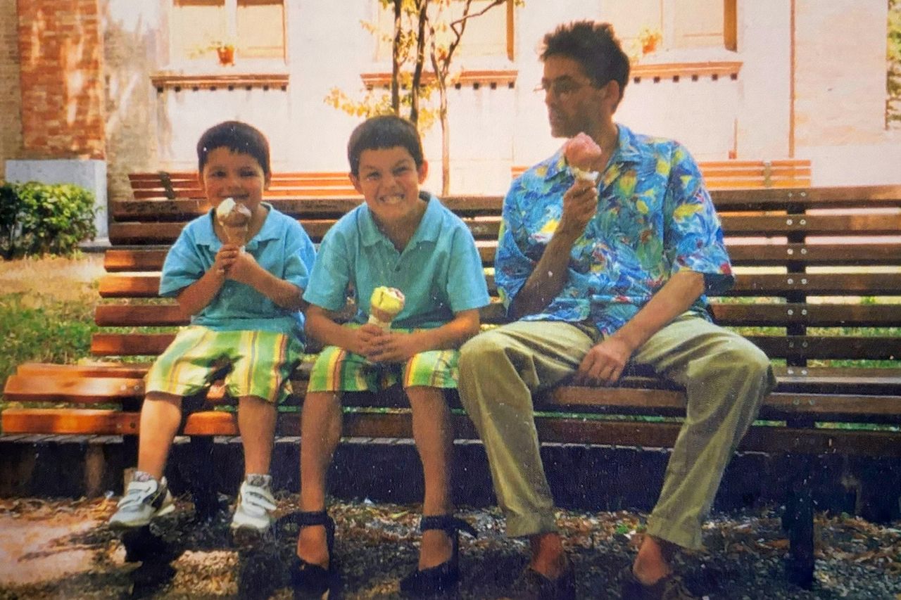 From left: the Mullan boys with father Leonard Barratt on vacation in Italy in the 1990sCredit: courtesy