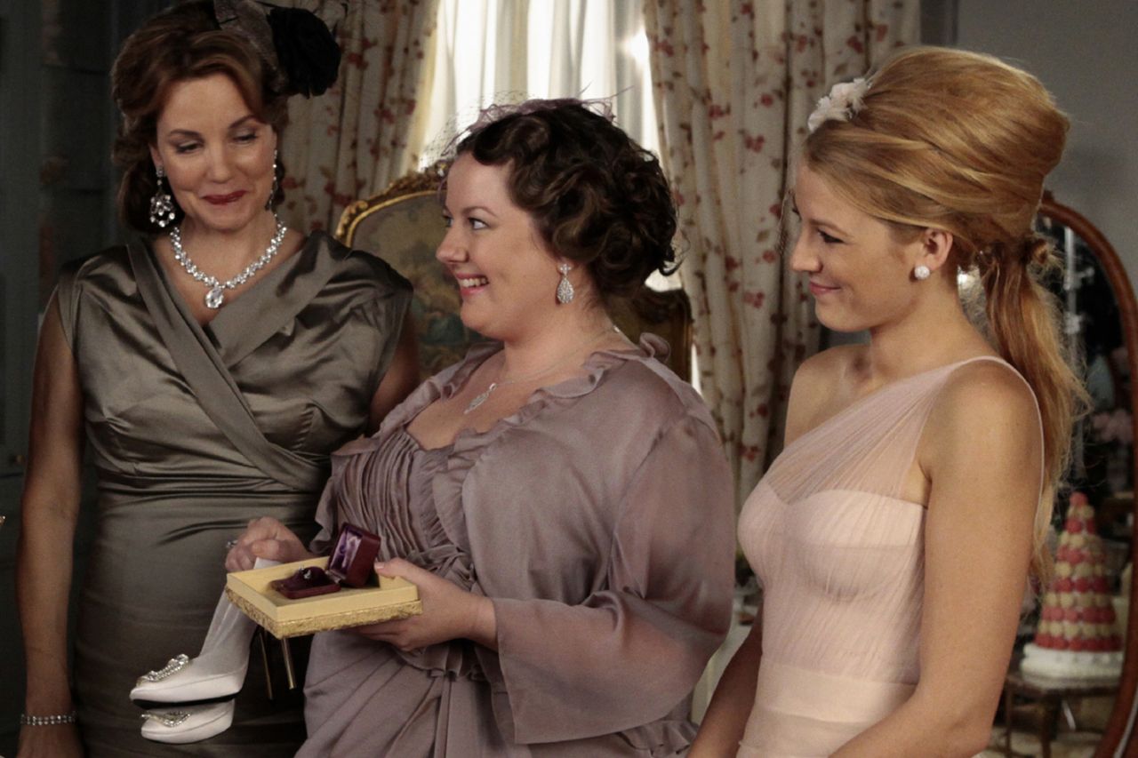 Margaret Colin; Zuzanna Szadkowski; and Blake Lively in 'Gossip Girl.'Credit: Giovanni Rufino/The CW