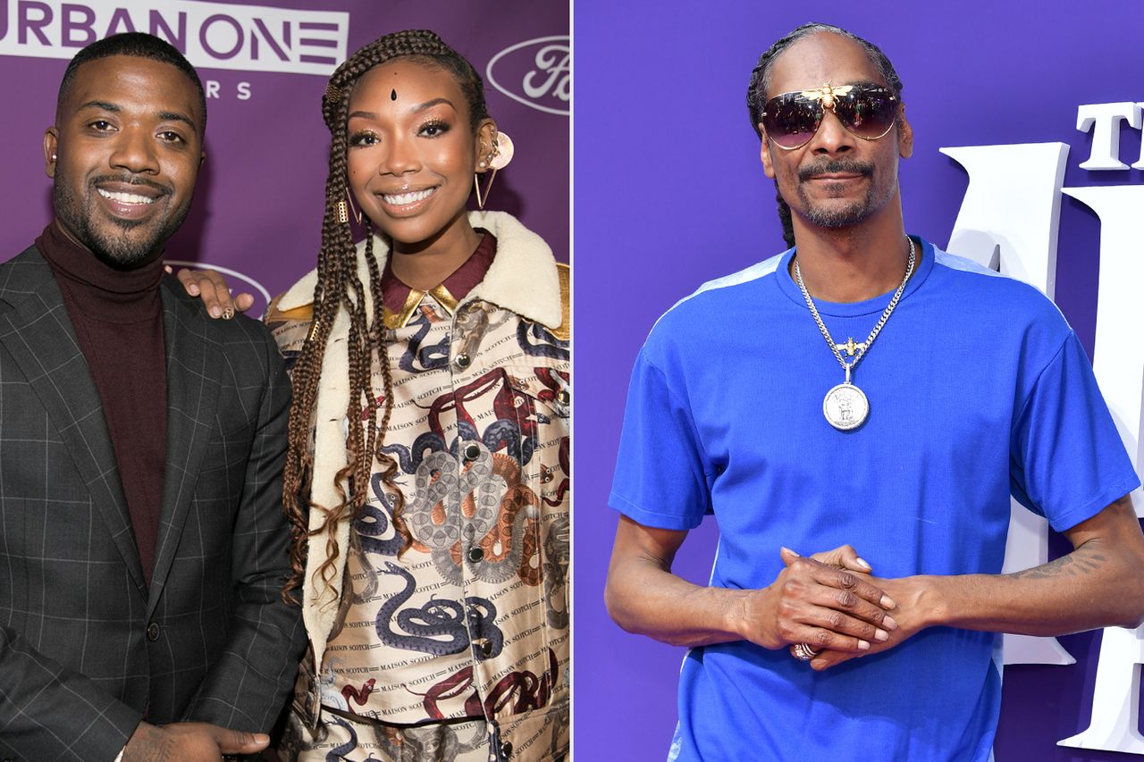 Ray J and Brandy at the 2019 Urban One Honors at MGM National Harbor in Oxon Hill, Md., on Dec. 5, 2019; Snoop Dogg at the premiere of MGM's 'The Addams Family' at Westfield Century City AMC in L.A. on Oct. 6, 2019Credit: Brian Stukes/WireImage; Emma McIntyre/Getty Images