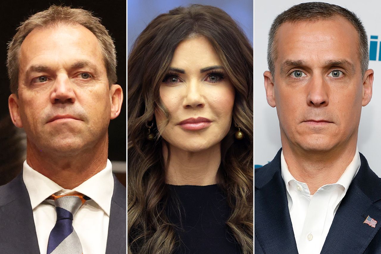 Bryon Noem, Kristi Noem and Corey LewandowskiCredit: ALEX WROBLEWSKI/AFP via Getty; Kevin Dietsch/Getty; Taylor Hill/Getty