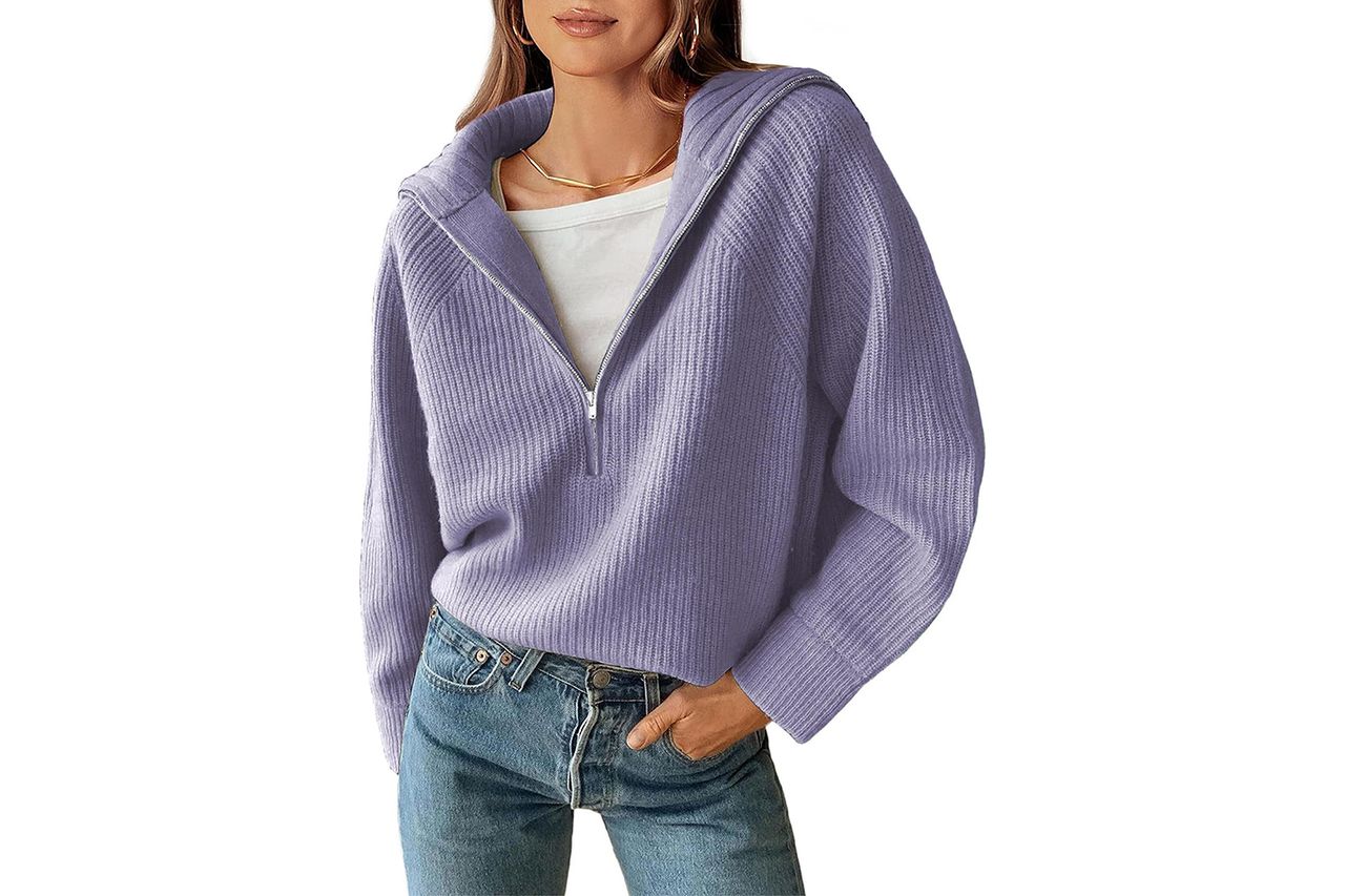 BTFBM Sweater Quarter Zip Pullover Credit: Amazon