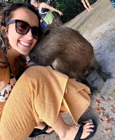 Gentry Hale and a capybaraCredit: Gentry Hale