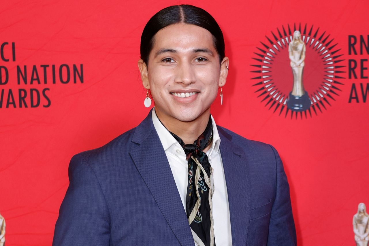 Cole Brings Plenty attends the Red Nation Celebration Institute's 28th RNCI Red Nation Awards at Fine Arts Theatre on November 12, 2023Credit: Frazer Harrison/Getty