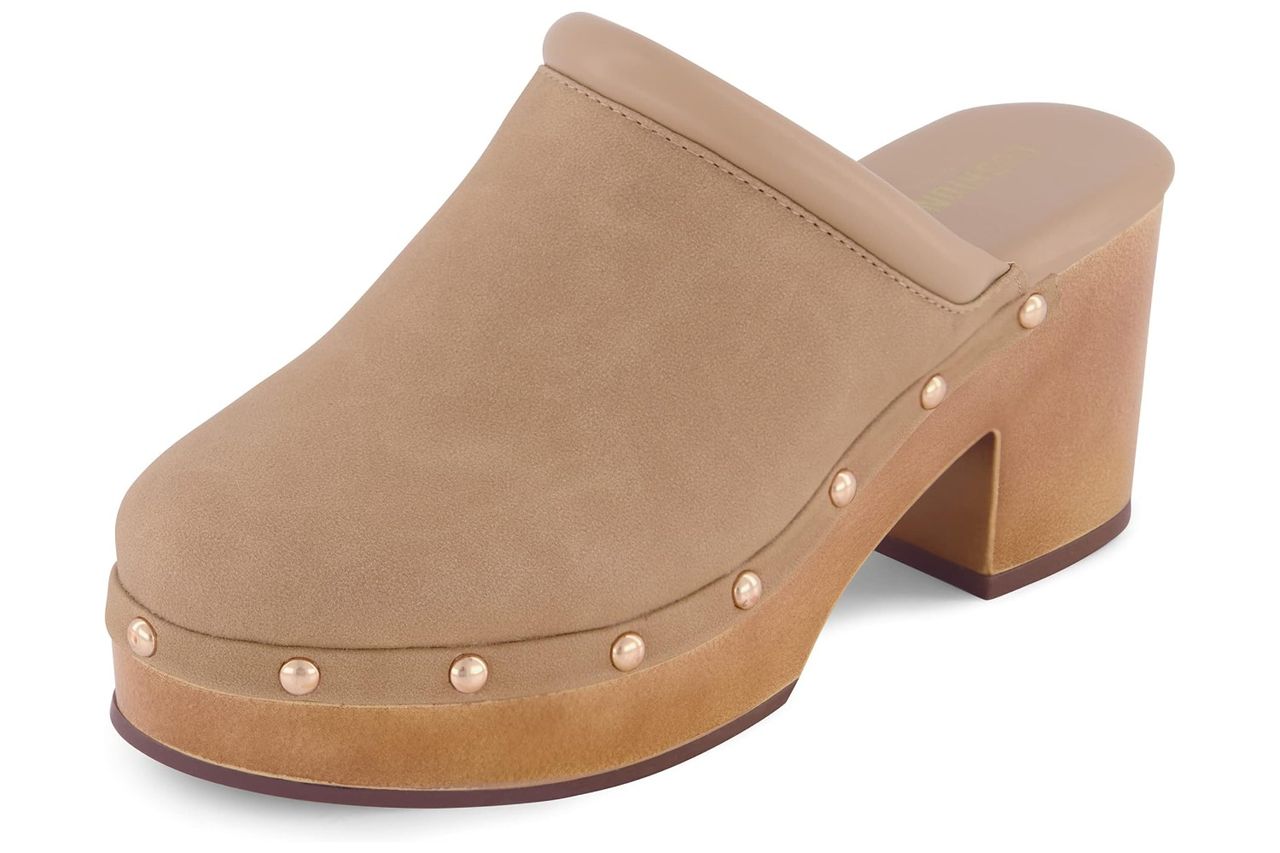 cushionaire womens guest faux wood clog Credit: Amazon