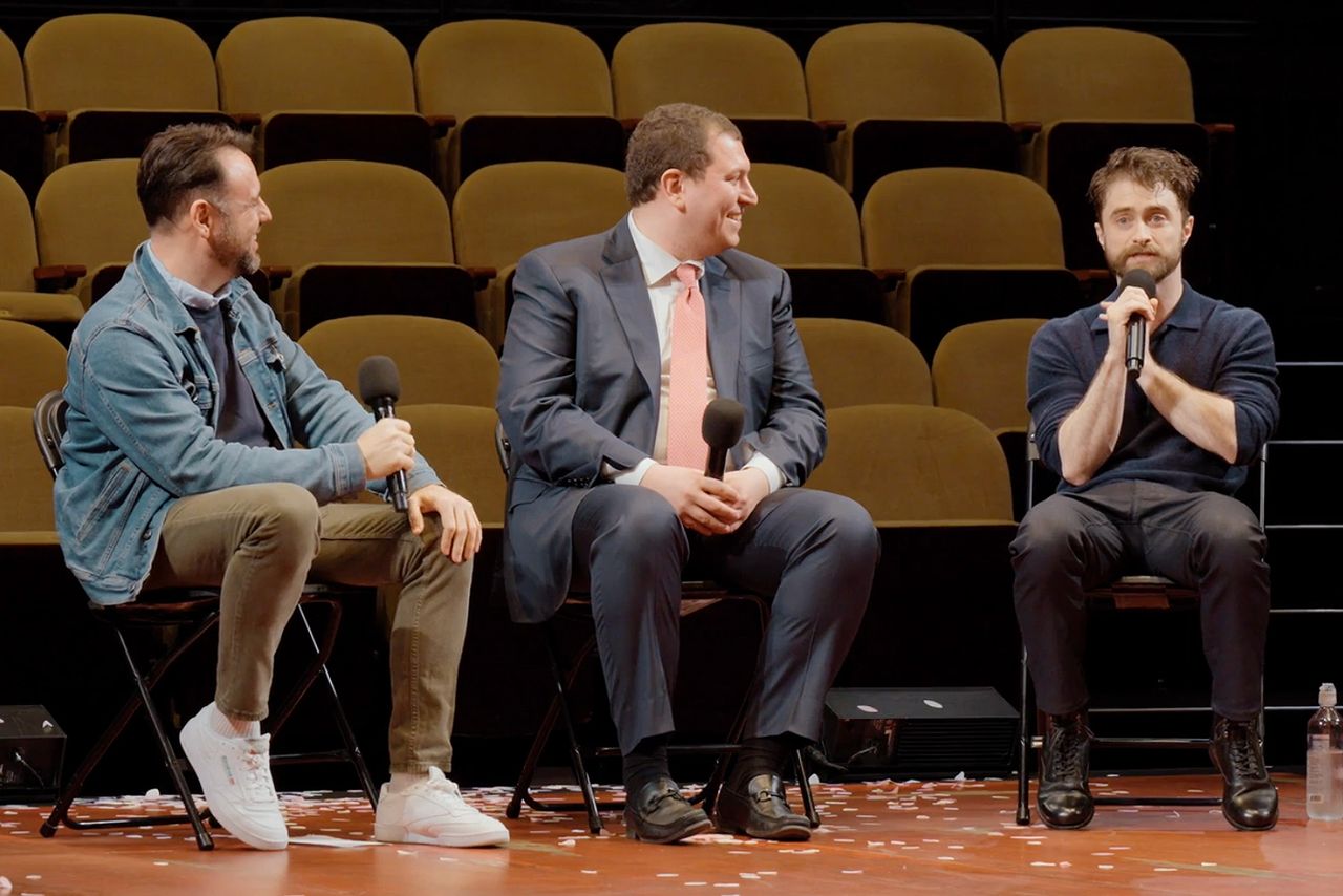 Dave Quinn, PHILLIP SCHERANMER, DIEL RADCLIFFE Dave Quinn, Phillip Schermer, and Daniel RadcliffeCredit: Every Brilliant Thing