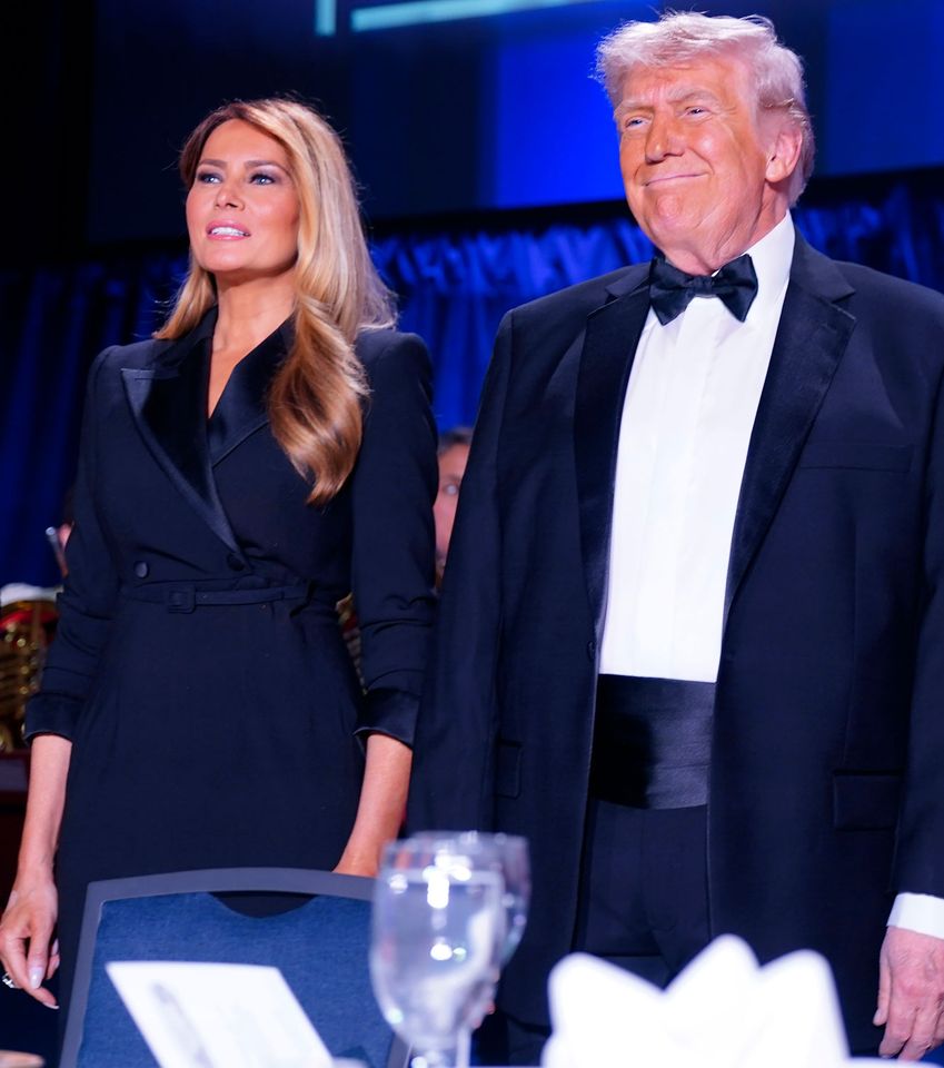 Melania Trump and Donald Trump at the 2026 White House Correspondents' Dinner, before the shooting incidentCredit: Nathan Howard/Getty