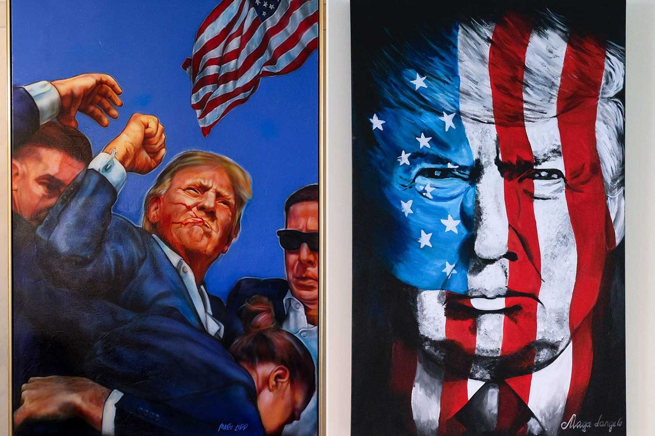 Two portraits of President Donald Trump hung in the White House during his second termCredit: Win McNamee/Getty; Chip Somodevilla/Getty