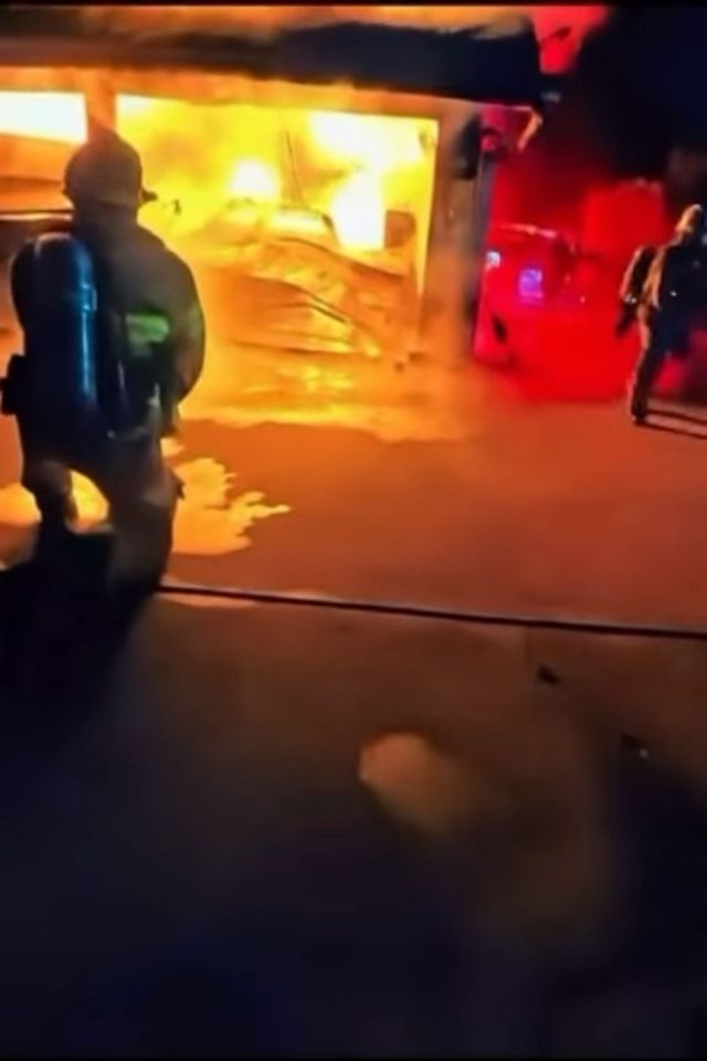 The garage fire Fillmore alerted his family toCredit: ocfireauthority/Instagram