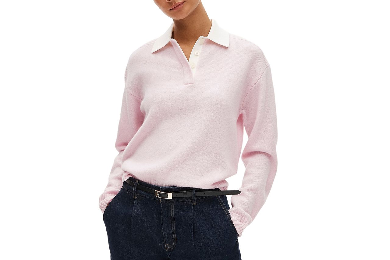 Relaxed sweater-polo in vintage wool Credit: J.Crew