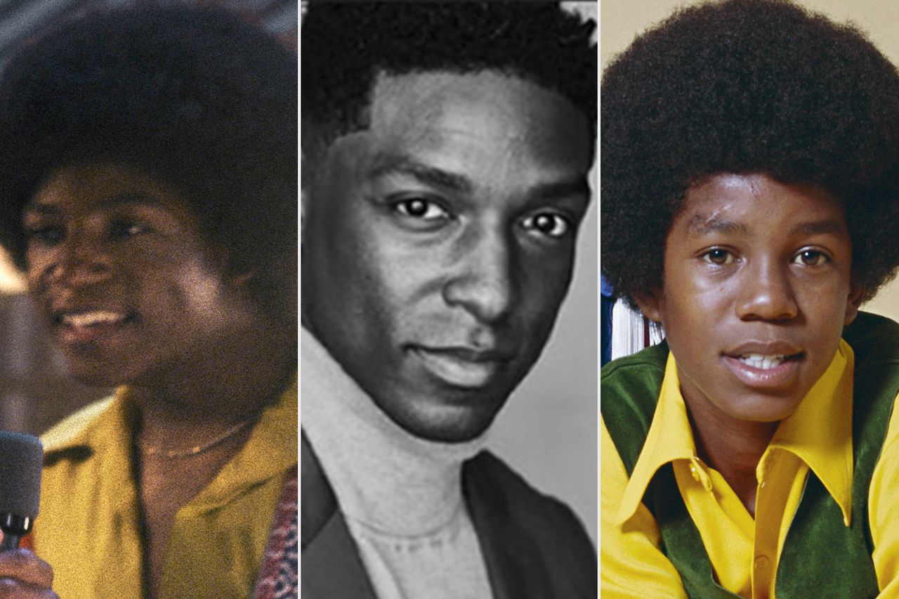 Jayden Harville as Jermaine Jackson in 'Michael'; Jamal R. Henderson; Jermaine Jackson in January 1971 in Los Angeles, California.Credit: Glen Wilson/Lionsgate; Courtesy Lionsgate; Michael Ochs Archives/Getty