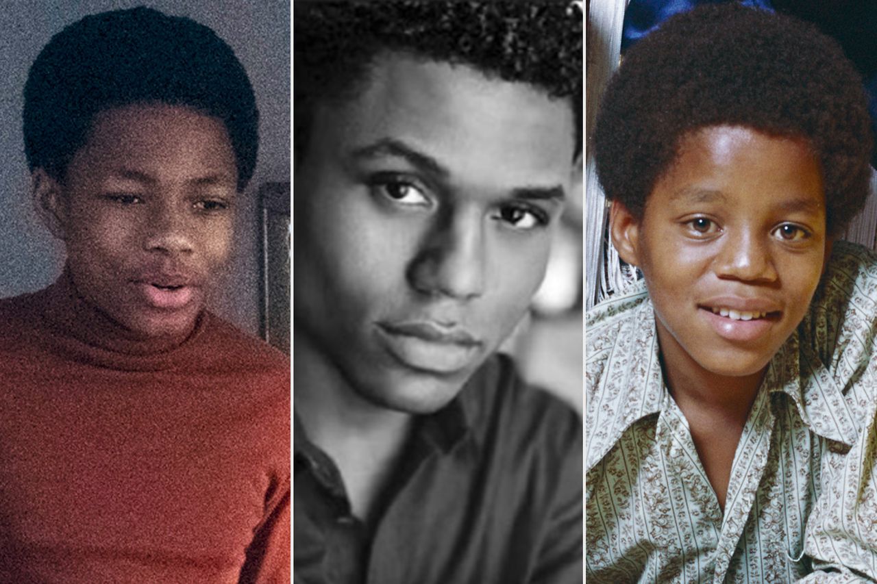 Jaylen Lyndon as Marlon Jackson in 'Michael'; Tre Horton; Marlon Jackson in January 1971 in Los Angeles, California.Credit: Glen Wilson/Lionsgate; Courtesy Lionsgate; Michael Ochs Archives/Getty