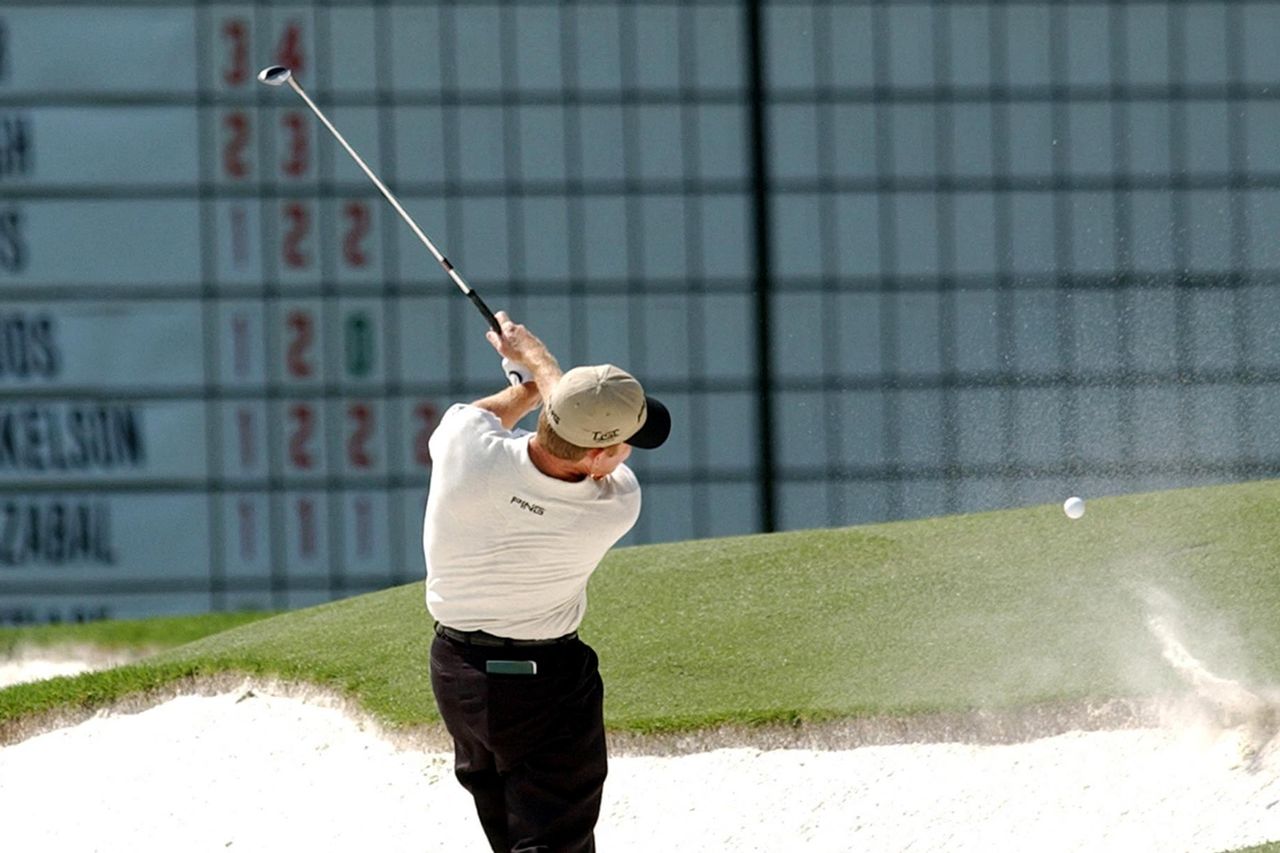 Jeff Maggert during the final round of the Masters Golf tournament April 13, 2003 in Augusta, Georgia.Credit: STAN HONDA / AFP via Getty