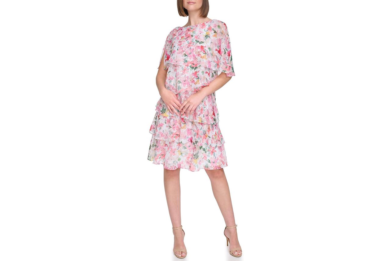 Jessica Howard Women's Mini Floral Chiffon Cocktail Party Dress Credit: Amazon