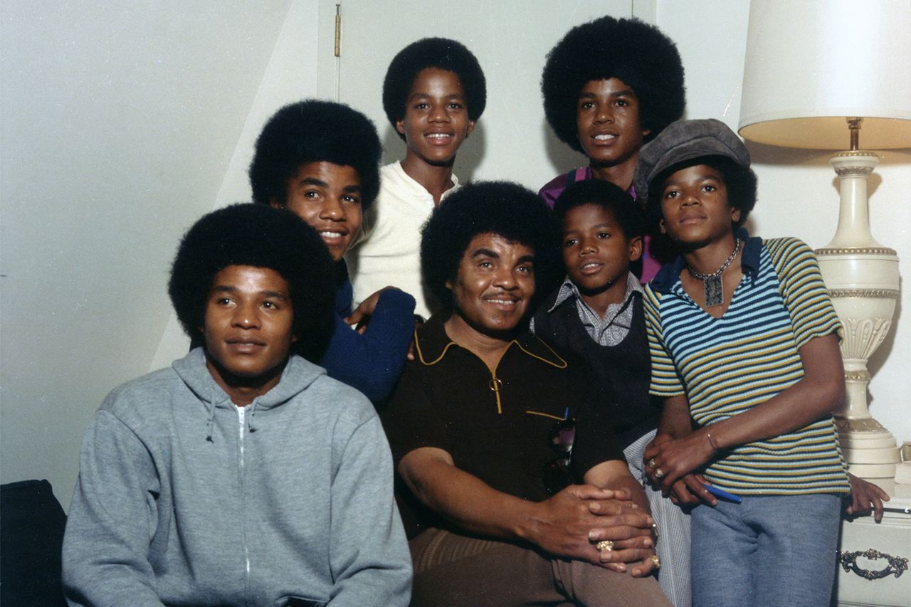(Clockwise from bottom left:) Jackie Jackson, Tito Jackson, Marlon Jackson, Jermaine Jackson, Michael Jackson, Randy Jackson, Joe Jackson circa 1970Credit: Michael Ochs Archives/Getty