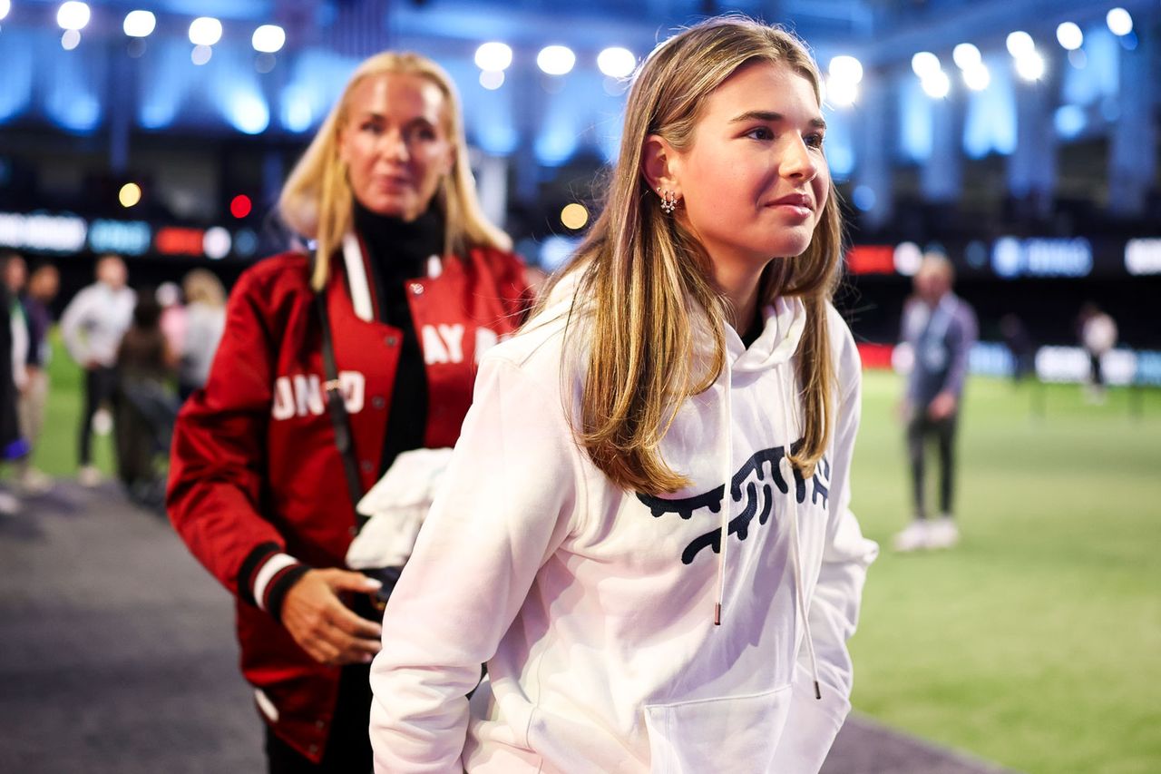 Kai Trump with her mother, Vanessa Trump, after a match between Jupiter Links and Boston Common Golf on March 17, 2026, in Palm Beach Gardens, Fla.Credit: James Gilbert/TGL/TGL Golf via Getty