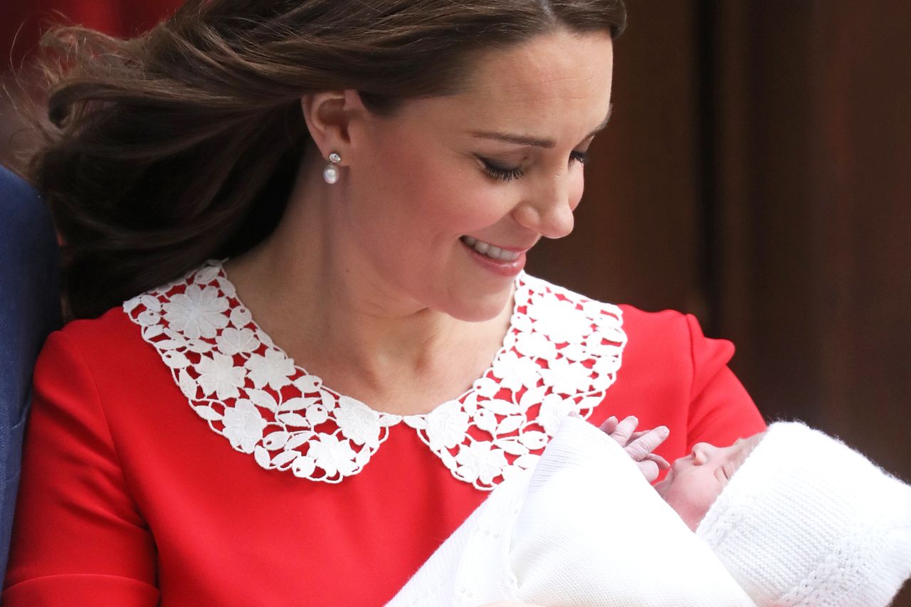 Kate Middleton and Prince Louis in April 2018Credit: Chris Jackson/Getty