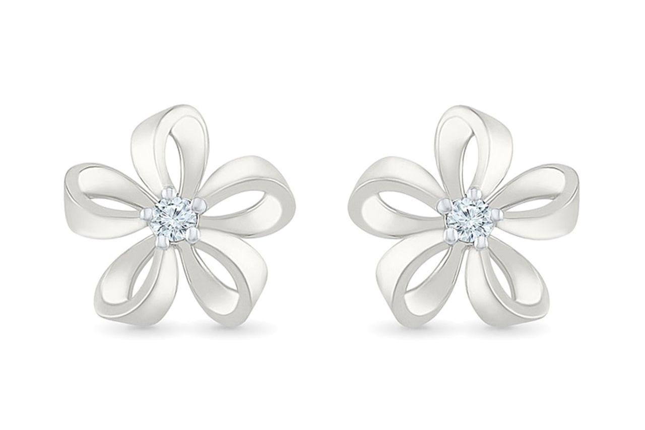 KAY Lab-Grown Diamonds Open Flower Studs 1/20 ct tw Sterling Silver Credit: Kay Jewlers