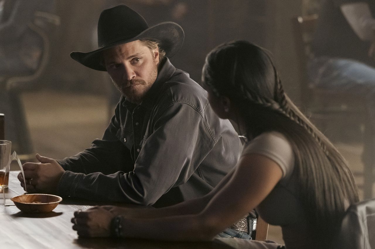 Luke Grimes as Kayce Dutton, Ash Santos as Andrea in 'Marshals'Credit: Fred Hayes/CBS