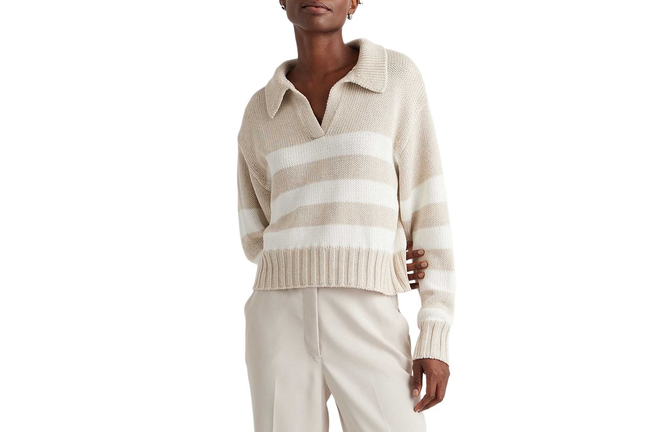 Organic Cropped Cotton Polo Sweater Credit: Quince