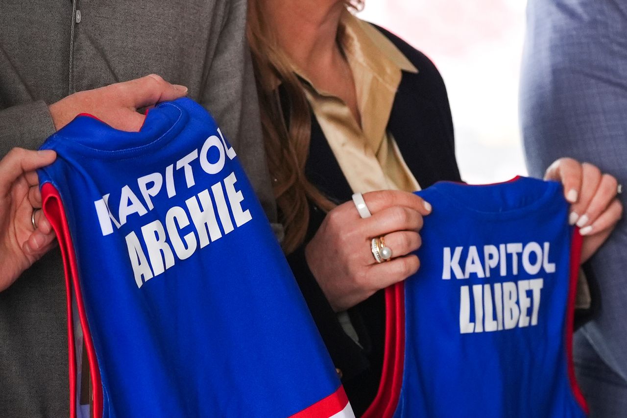Prince Harry, Duke of Sussex is presented with Western Bulldogs Archie and Lilibet jerseys during a visit to Movember at the Western Bulldogs HQ at Mission Whitten Oval Prince Harry receives jerseys for Archie and Lilibet at the Western Bulldogs HQ on April 15, 2026 in Melbourne, AustraliaCredit: Jonathan Brady-Pool/Getty