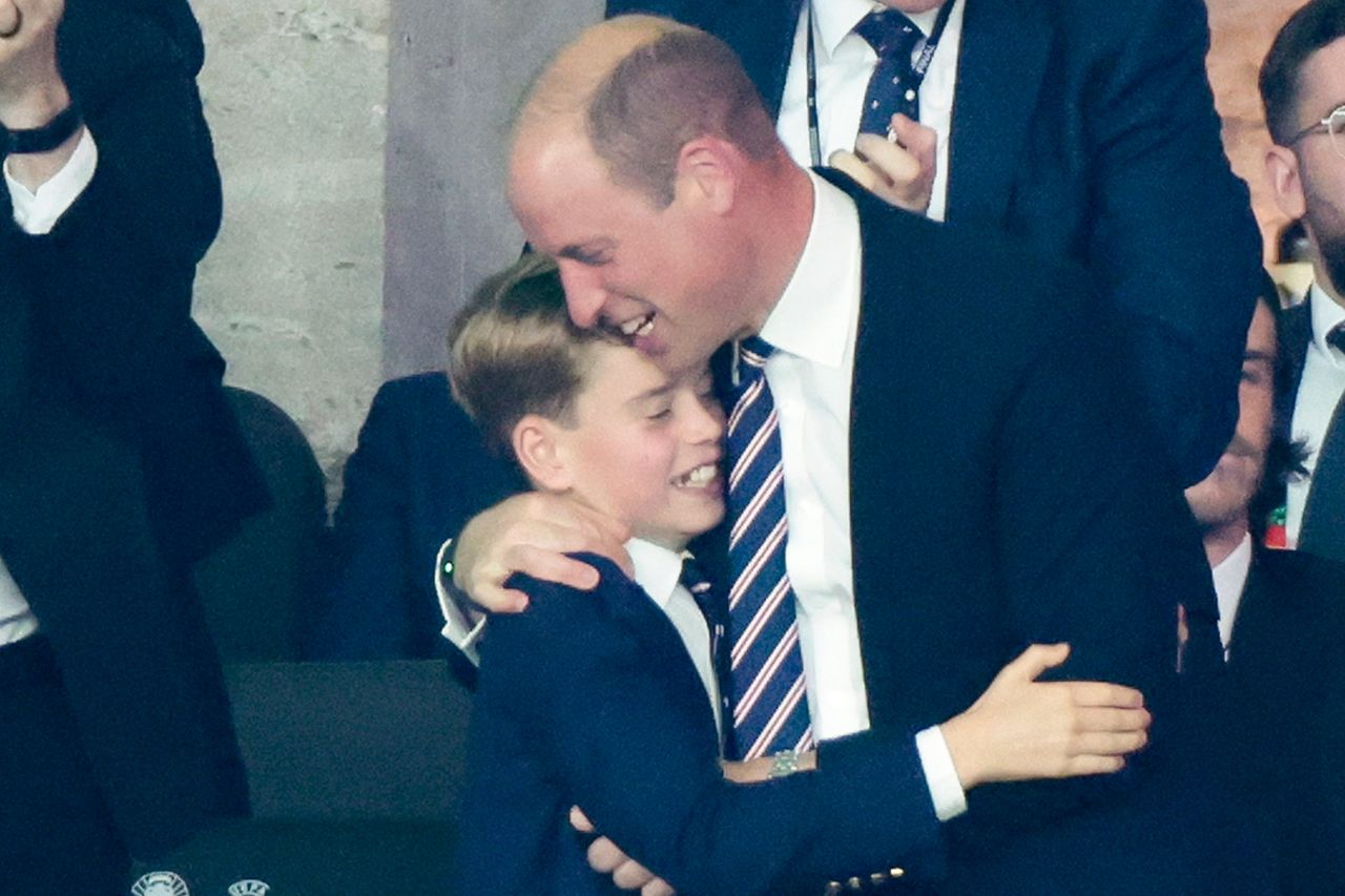 Prince George and Prince William after the UEFA EURO 2024Credit: Jean Catuffe/Getty