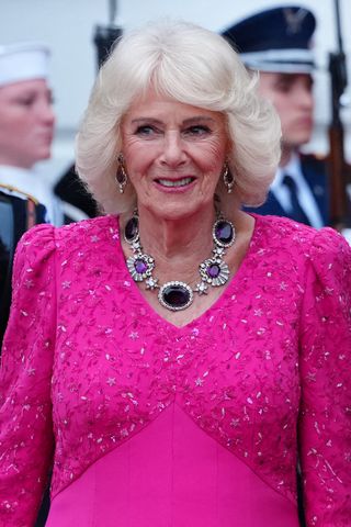 Queen Camilla at the White House dinner on April 28, 2026Credit: aaron Schwartz / AFP via Getty