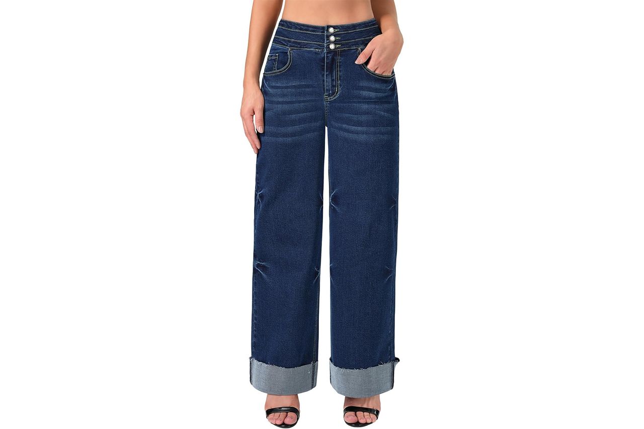 roswear Women's High Waisted Stretchy Wide Leg Jeans Credit: Amazon