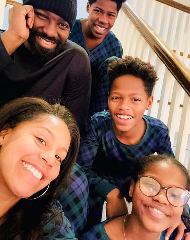 Sheinelle Jones celebrates the holidays with husband Uche Ojeh and their kids Kayin, Clara and Uche. Sheinelle Jones celebrates the holidays with husband Uche Ojeh and their kids Kayin, Clara and Uche.Credit: Sheinelle Jones/Instagram