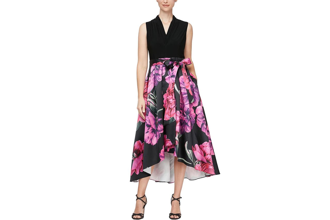 S.L. Fashions Women's Floral High-Low Gown Credit: Amazon