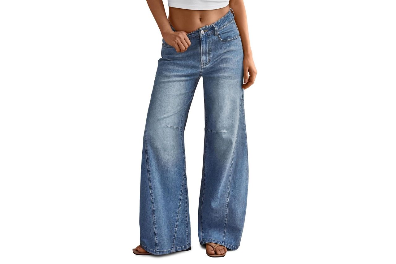 trendy queen womens high waisted wide leg barrel jeans Credit: Amazon