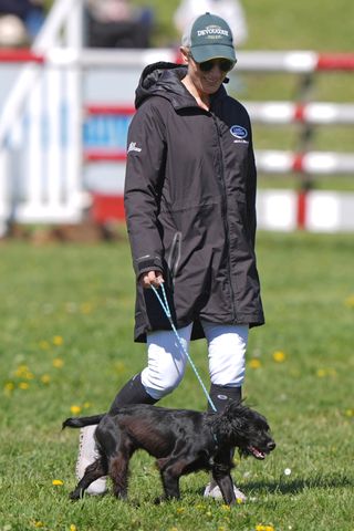 Zara Tindall and her new pup on April 18, 2026.Credit: Joe Giddens/PA Images via Getty