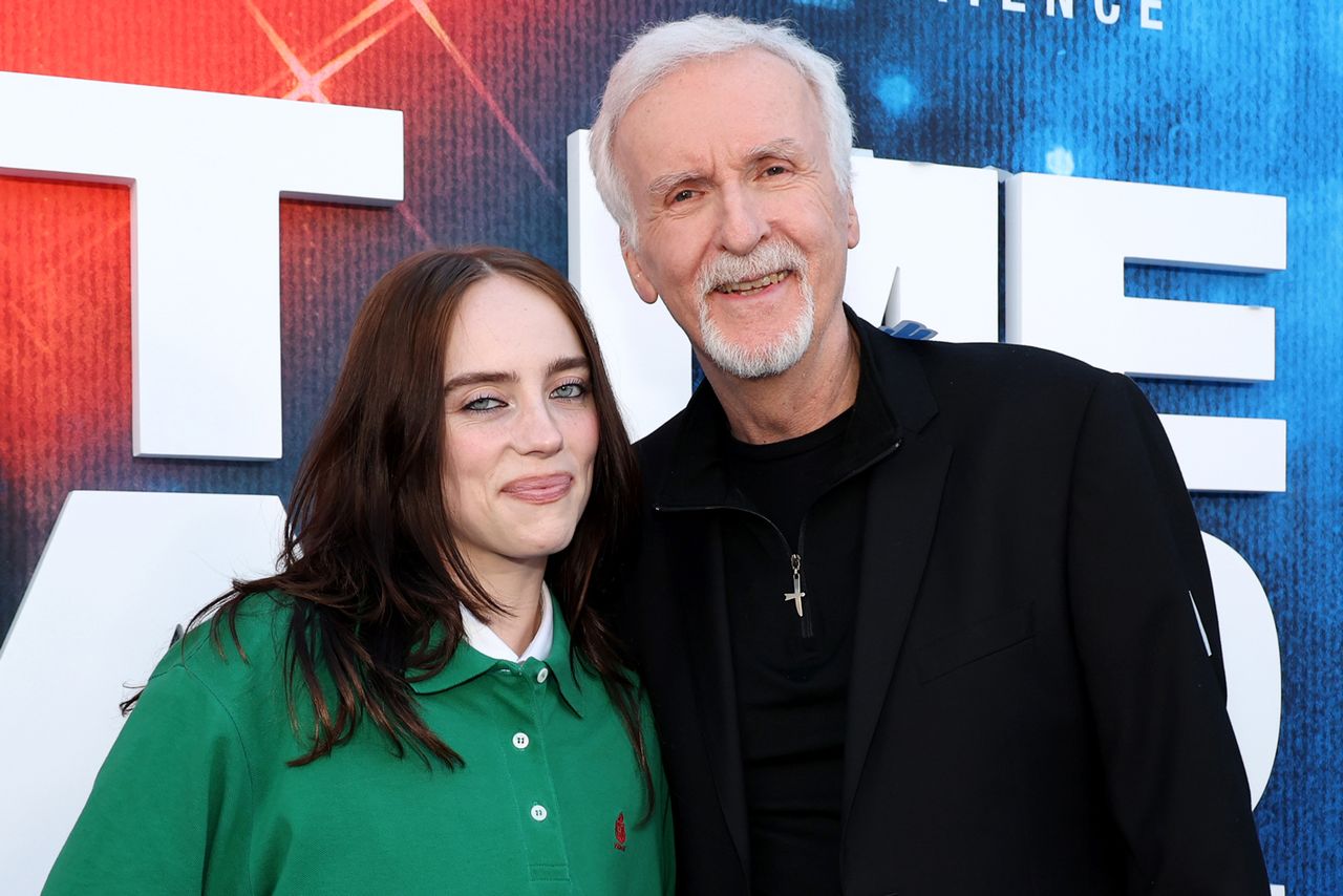 Billie Eilish and James Cameron at the Los Angeles premiere of 'Billie Eilish Hit Me Hard and Soft: The Tour Live in 3D' on May 6Credit: Jesse Grant/Getty