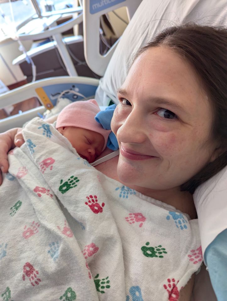 Chelsea and Zairah Chelsea Cheveria holding her newborn on Feb. 11, 2026Credit: Courtesy of the Cheveria Family