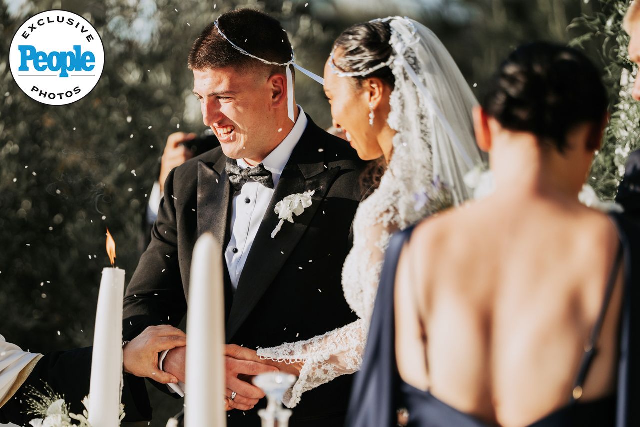 George Karlaftis and Kaia Harris' wedding ceremonyCredit: Preston Smith; Heather Smith