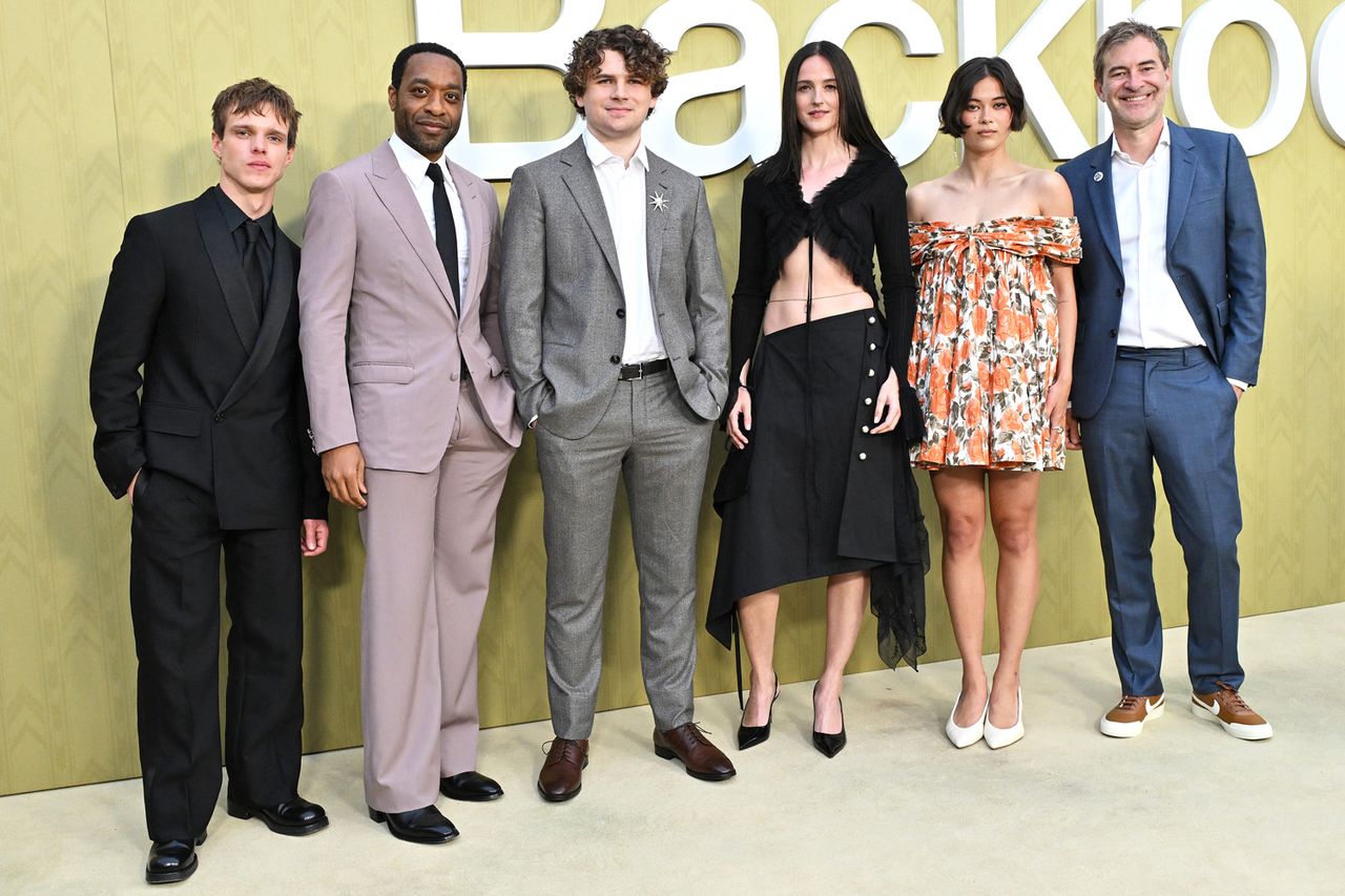 (Left-right:) Finn Bennett, Chiwetel Ejiofor, Kane Parsons, Renate Reinsve, Lukita Maxwell and Mark Duplass at the Los Angeles special screening of 'Backrooms' on May 7Credit: LISA O'CONNOR / AFP via Getty