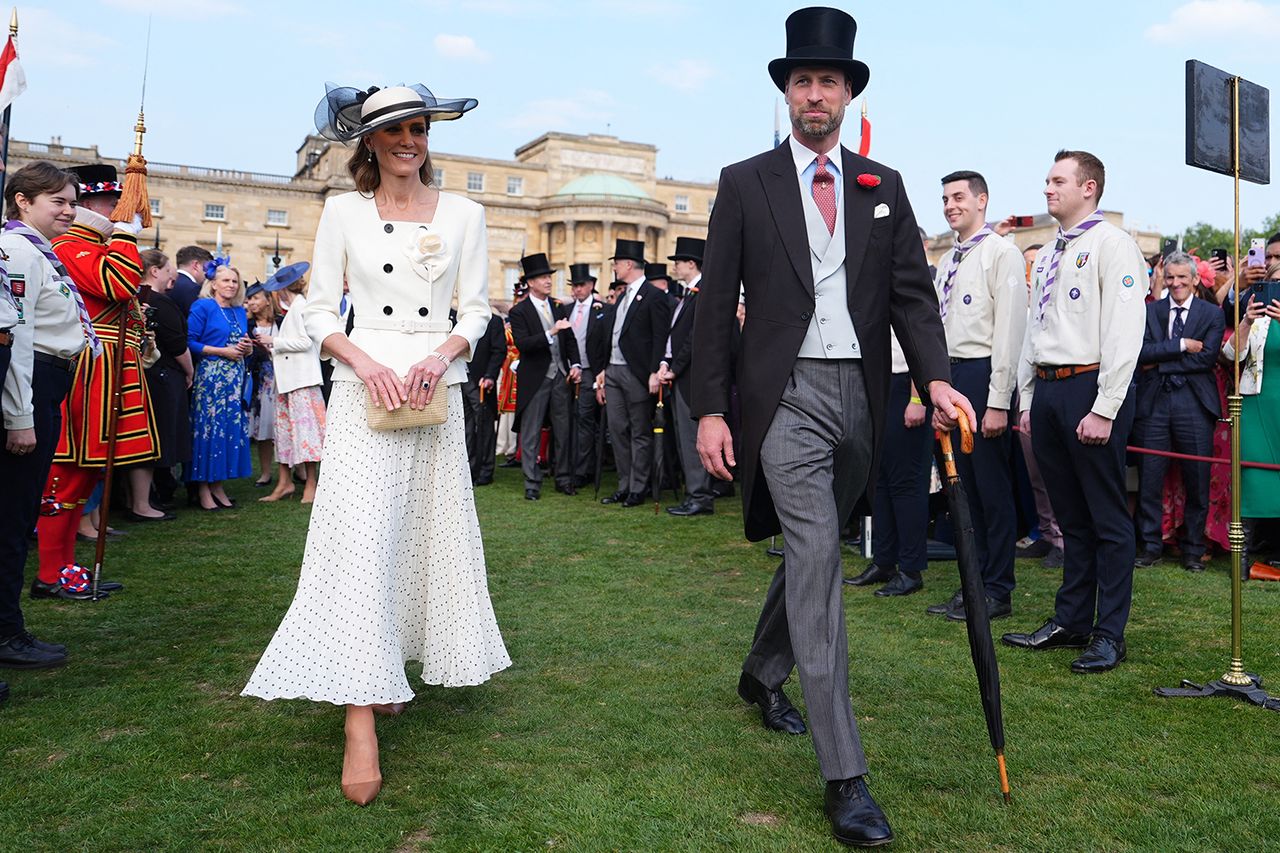 Kate Middleton and Prince William at a Buckingham Palace garden party on May 8, 2026.Credit: Aaron Chown / POOL / AFP via Getty