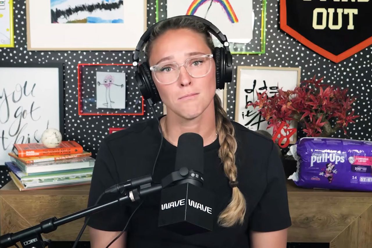 Kylie Kelce gets emotional discussing her kids growing up.Credit: Not Going to Lie Kylie Kelce/Youtube