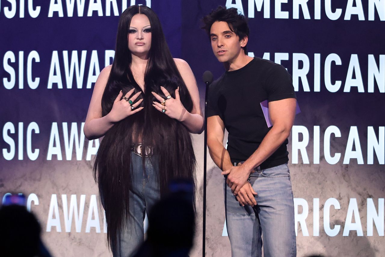 Meg Stalter and Paul W. DownsCredit: Ethan Miller/Getty