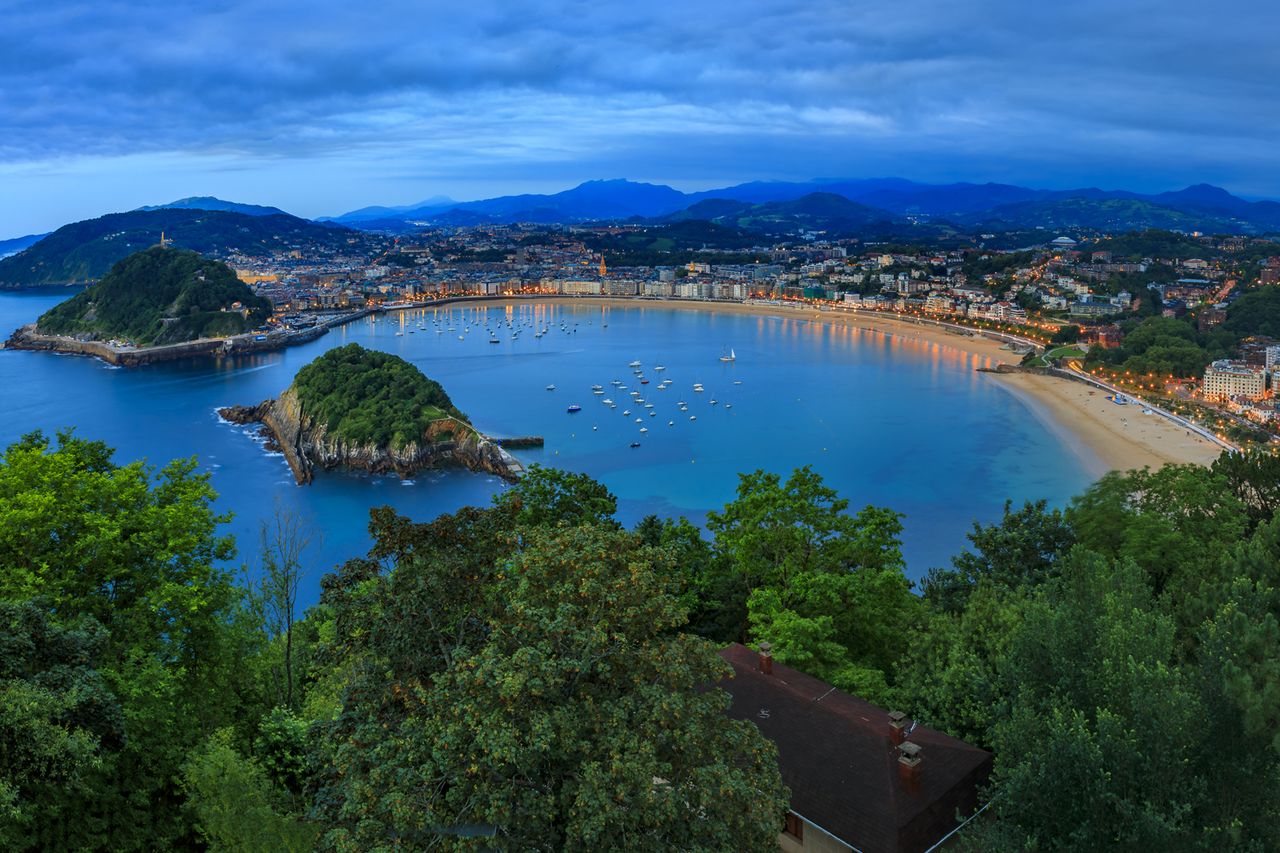 La Concha bay and beach from Monte Igueldo in San SebastianCredit: Getty
