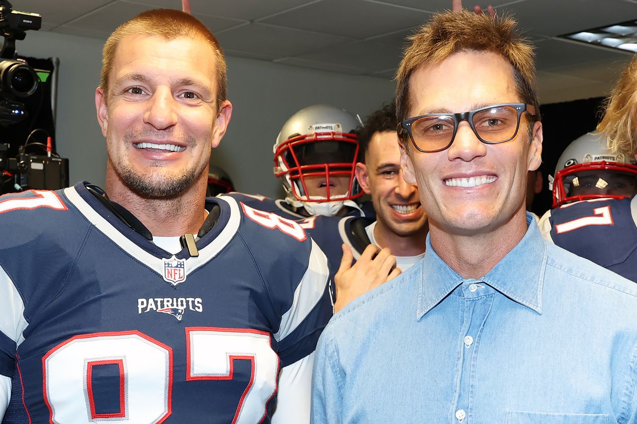 Rob Gronkowski and Tom Brady attend 2025 Fanatics Fest.Credit: Kevin Mazur/Getty