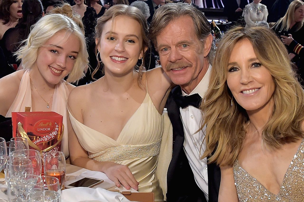 Sophia Macy, Georgia Macy, William H. Macy and Felicity Huffman at the Golden Globes in L.A. on Jan. 6, 2019Credit: Stefanie Keenan/Getty