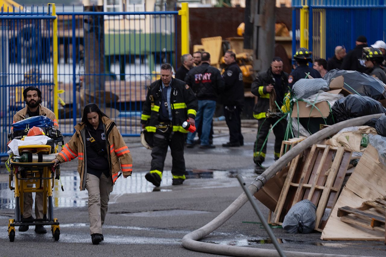 Firefighters and emergency crews responded to an explosion and fire at a shipyard on Staten Island, New York, on May 22, 2026.Credit: Lokman Vural Elibol/Anadolu via Getty