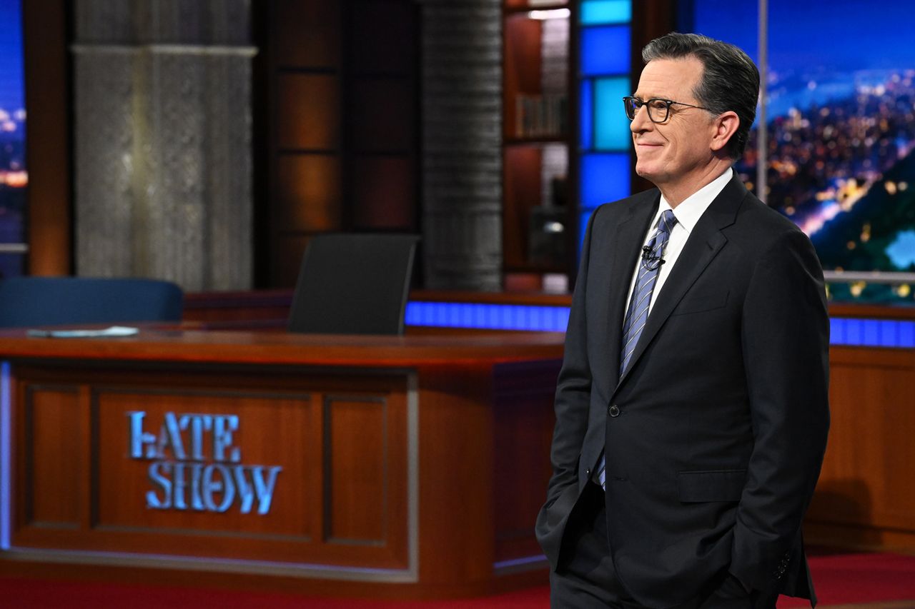 Stephen Colbert on 'The Late Show with Stephen Colbert'Credit: Scott Kowalchyk/CBS via Getty